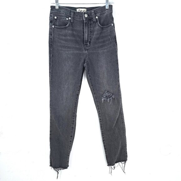 Madewell The Perfect Vintage Jean Raw Distressed Hem HIgh Rise Denim Jeans - Picture 3 of 11